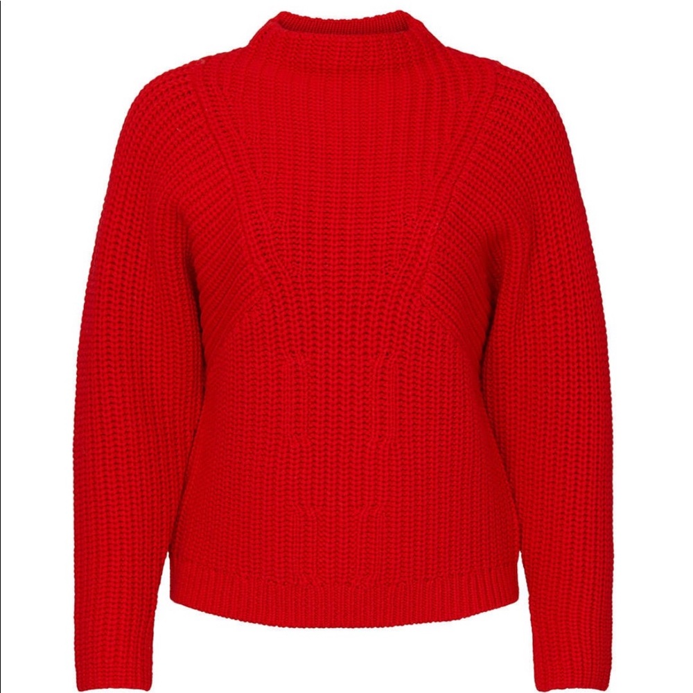 Equipment omee red funnel neck sweater small